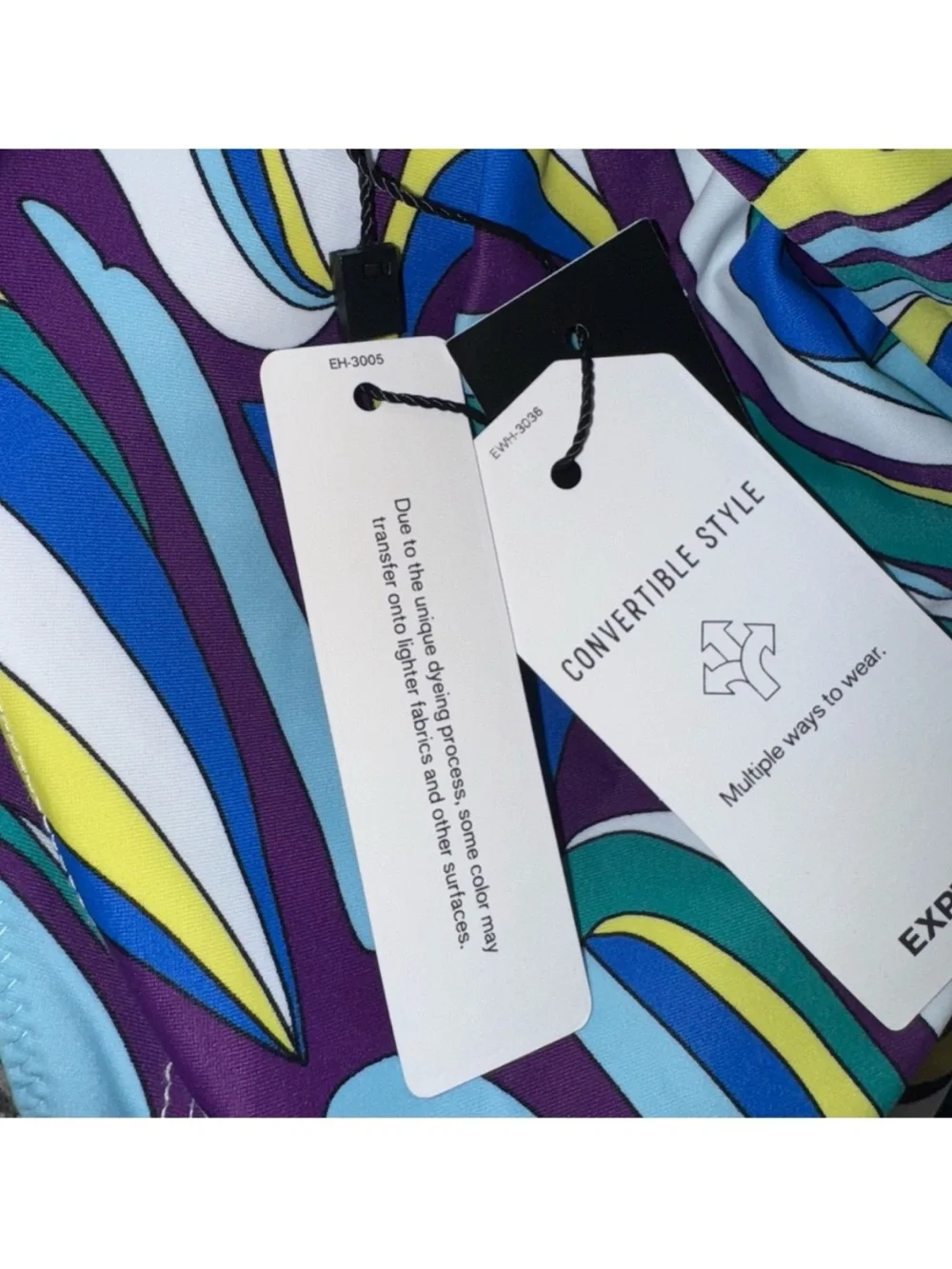 Express Blue Swirl Body Contour Swim Convertible Style One Piece Size XL NWT!